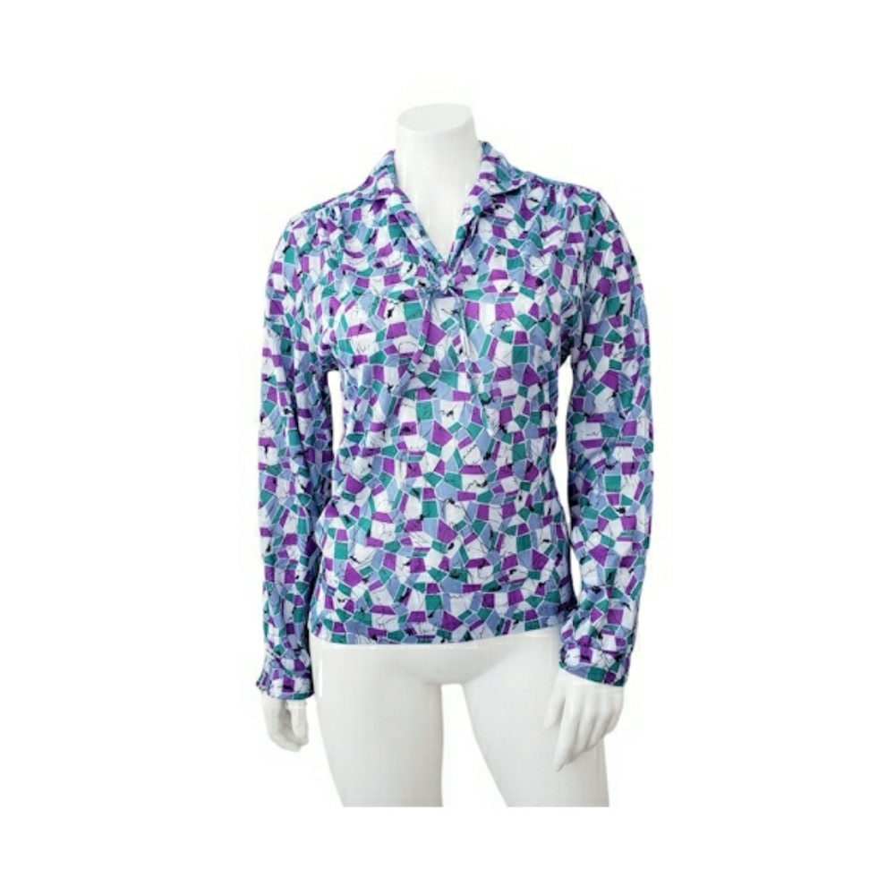 Vintage 70's Abstract Geometric Blouse